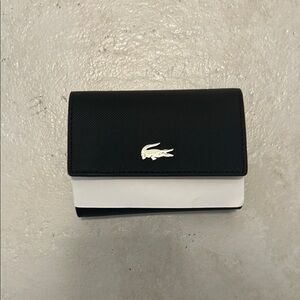 Lacoste Men's Black and White Wallet